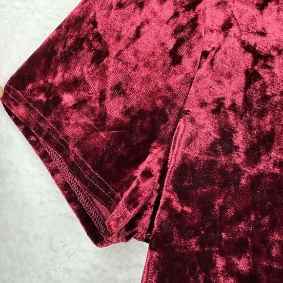 2/$30 Spring + Mercer Velvet Legging Tee Tunic Size L Bordeaux Red Whimsigoth - Picture 9 of 11